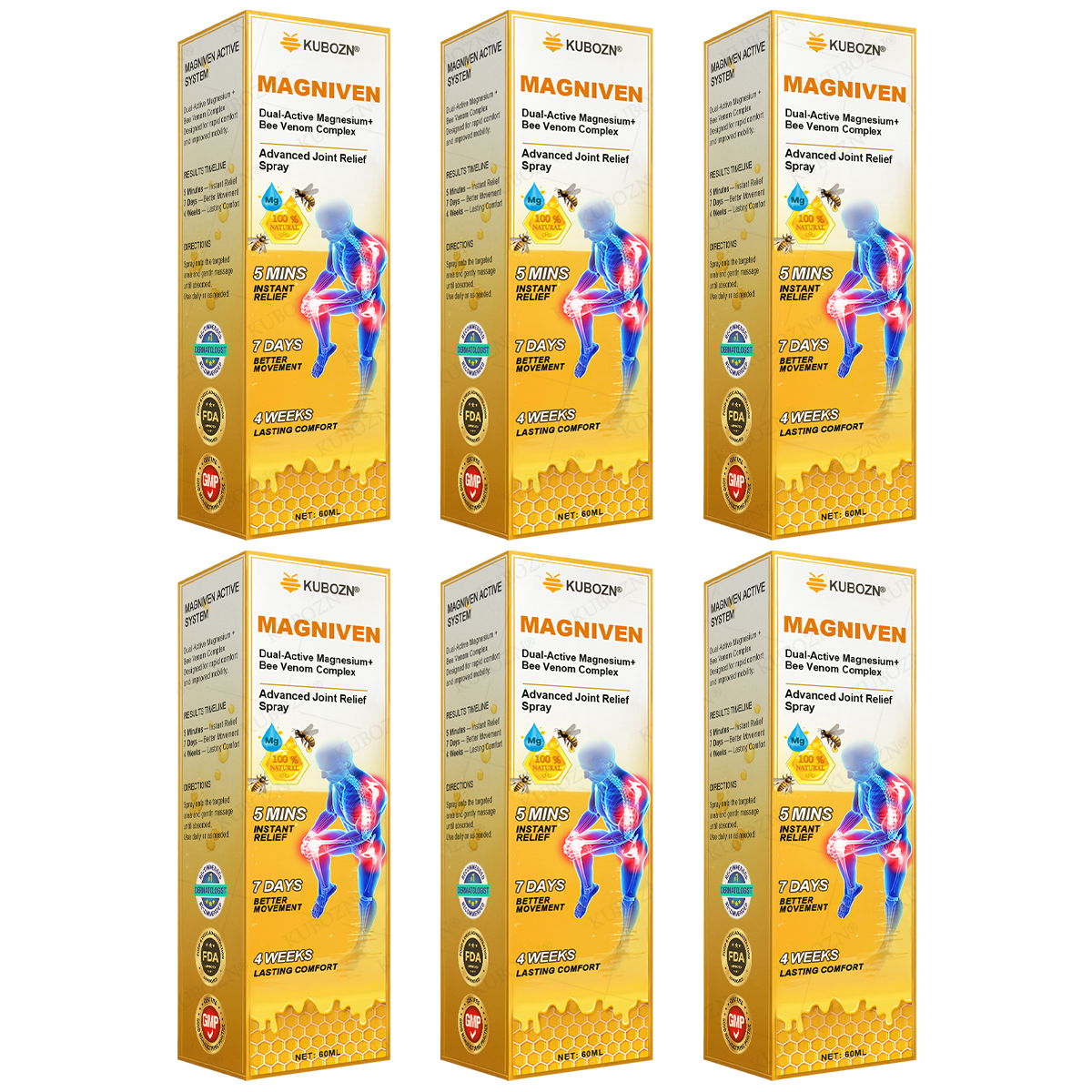 🇺🇸🏅 KUBOZN® MagniVen Magnesium & Bee Venom Joint Spray – 5 Min Relief · 7 Day Mobility · 4 Week Comfort