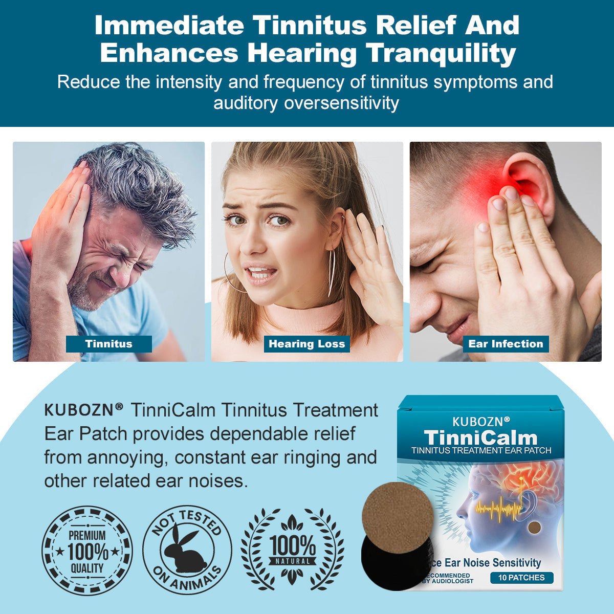 KUBOZN® TinniCalm Tinnitus Treatment Ear Patch 💦