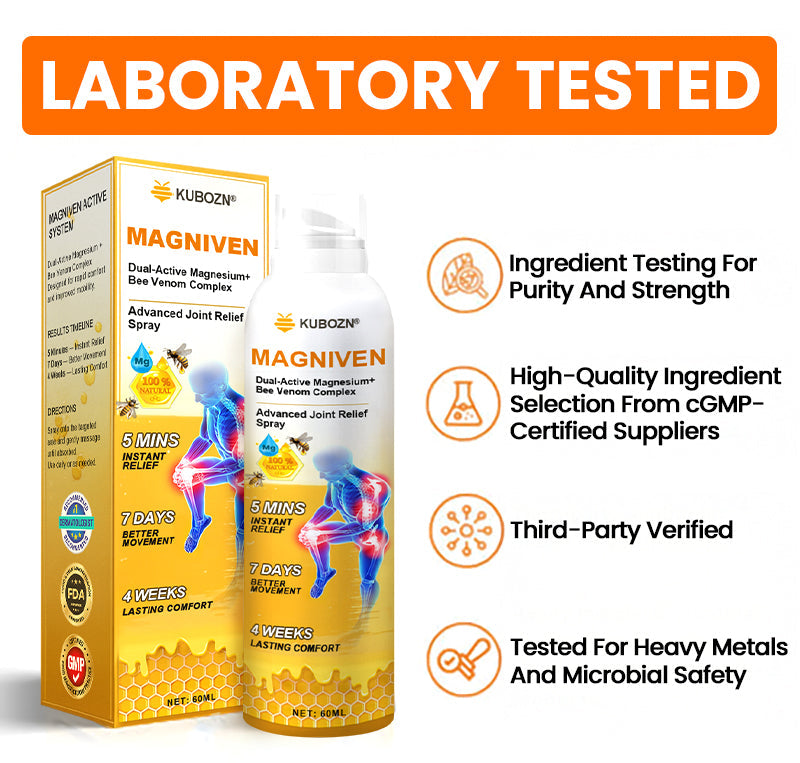 🇺🇸🏅  KUBOZN® MagniVen Magnesium & Bee Venom Joint Spray – 5 Min Relief · 7 Day Mobility · 4 Week Comfort