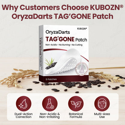 KUBOZN® OryzaDarts TAG’GONE Patch✨Pain-Free Root-Level Removal Powered by Black Rice MicroDarts. 🅱︎