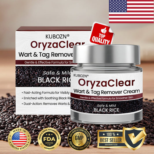 ⭐ KUBOZN® OryzaClear – Black Rice Power Cream for Skin Tags & Bumps · Gentle Plant-Based Softening Formula