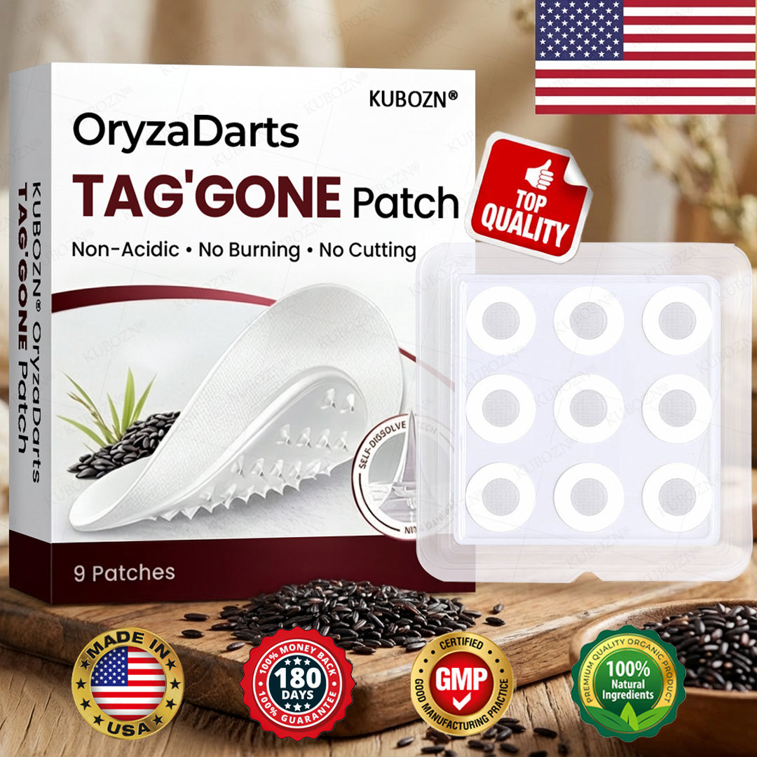 KUBOZN® OryzaDarts TAG’GONE Patch✨Pain-Free Root-Level Removal Powered by Black Rice MicroDarts. 🅱︎