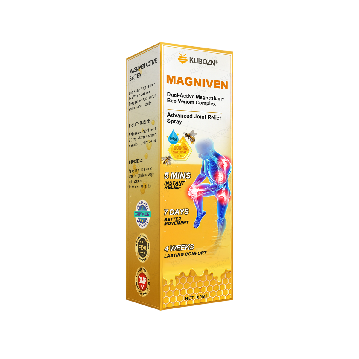 🇺🇸🏅  KUBOZN® MagniVen Magnesium & Bee Venom Joint Spray – 5 Min Relief · 7 Day Mobility · 4 Week Comfort