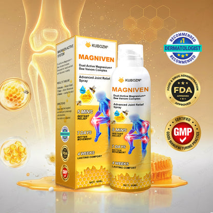 🇺🇸🏅  KUBOZN® MagniVen Magnesium & Bee Venom Joint Spray – 5 Min Relief · 7 Day Mobility · 4 Week Comfort