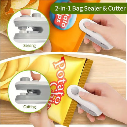 KUBOZN®  2-in-1 Mini Bag Sealer & Cutter | USB Rechargeable Heat Sealer (offer)