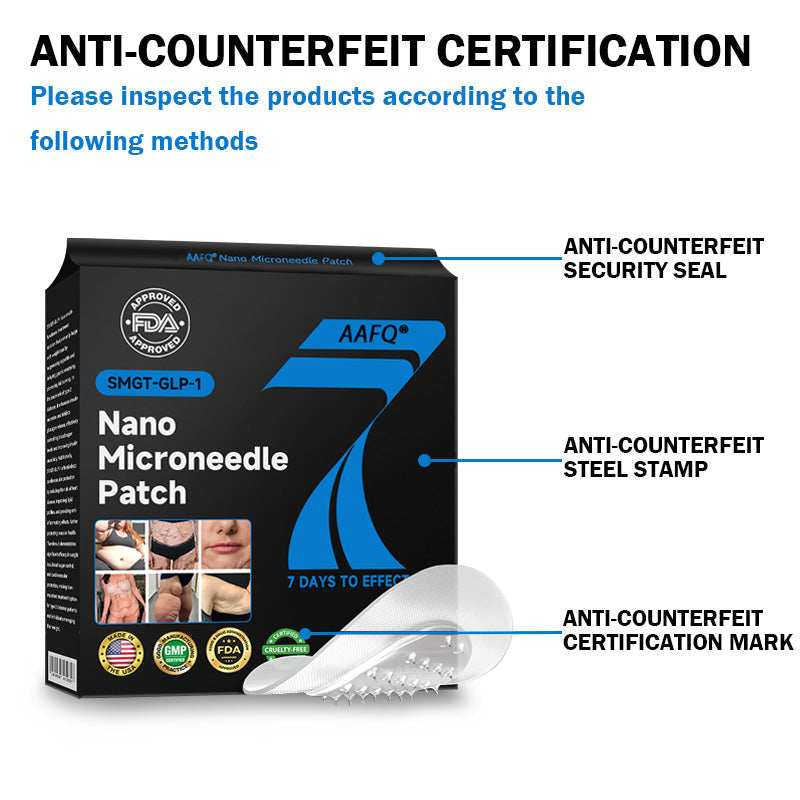 AAFQ®👑Nano Microneedle Patch with SMGT-GLP-1 & Matrixyl 3000 – Slimming, Skin Tightening, Blood Sugar Support, No Injection, 7-Day Result