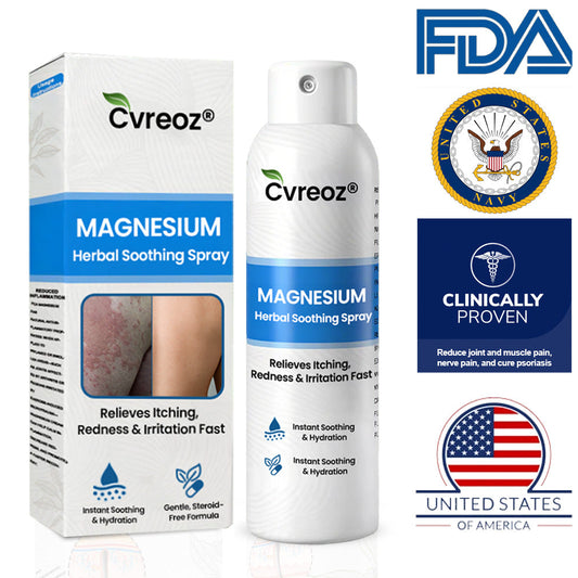 ✅  Official Store:Cvreoz® Magnesium Herbal Spray – Fast Relief for Psoriasis & Eczema | No-Rub, Steroid-Free