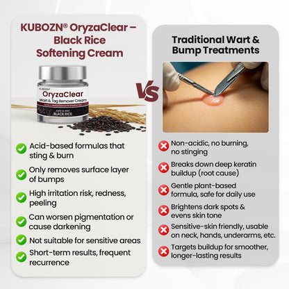⭐ KUBOZN® OryzaClear – Black Rice Power Cream for Skin Tags & Bumps · Gentle Plant-Based Softening Formula