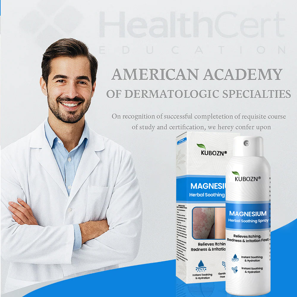 KUBOZN® Magnesium Herbal Spray – Fast Relief for Psoriasis & Eczema | No-Rub, Steroid-Free 🅱︎