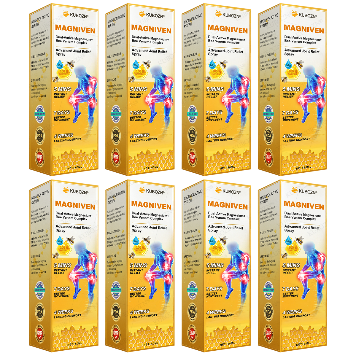 🇺🇸🏅  KUBOZN® MagniVen Magnesium & Bee Venom Joint Spray – 5 Min Relief · 7 Day Mobility · 4 Week Comfort