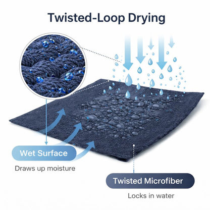 KUBOZN® 3 Pack Microfiber Twisted-Loop Quick-Dry Towels