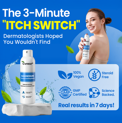 ✅  Official Store:Cvreoz® Magnesium Herbal Spray – Fast Relief for Psoriasis & Eczema | No-Rub, Steroid-Free