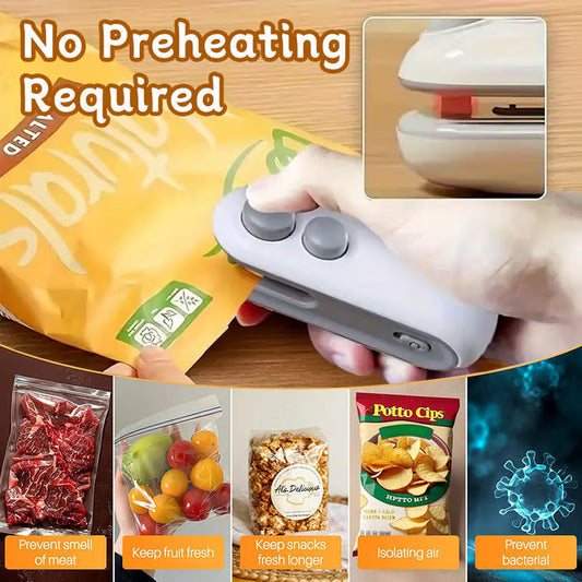 KUBOZN®  2-in-1 Mini Bag Sealer & Cutter | USB Rechargeable Heat Sealer (offer)